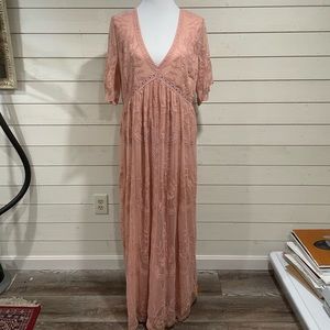 Boho embroidered maxi dress